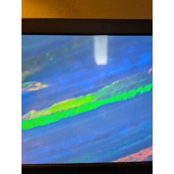 Vintage Mexico Artisan 925 Sterling Blue Opal Doublet Hinged Cuff Bracelet - Picture 13 of 15